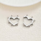 Exaggerated Spike Rivet Heart Stud Earrings | Stainless Steel Goth Punk Jewelry