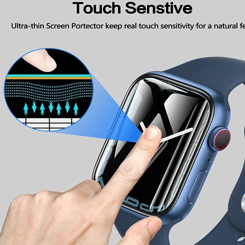 Protector Film For Apple Watch 44mm 45mm 40mm 41mm 49mm 42 38mm Curved Screen Protectors iwatch series 8 7 SE 9 Ultra 10 42/46MM