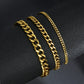 Stainless Steel Cuban Link Chain Necklace for Men | Punk Gold Black Silver