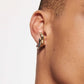 Gold Silver Irregular C-Shape Stud Earrings | Stainless Steel Bicolor Geometric Jewelry
