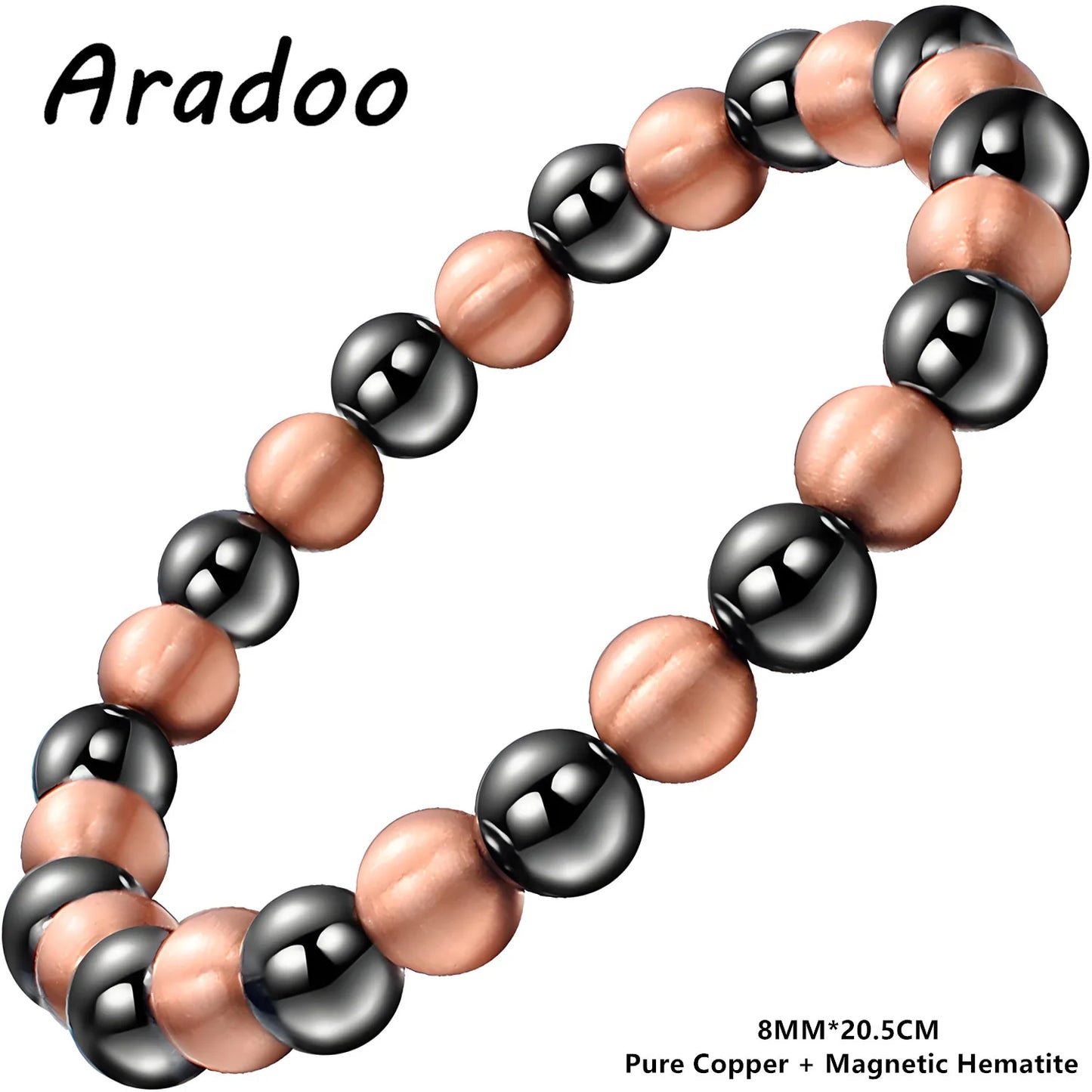 ARADOO Pure Copper Beaded Bracelet for Women Men Jewelry Gifts