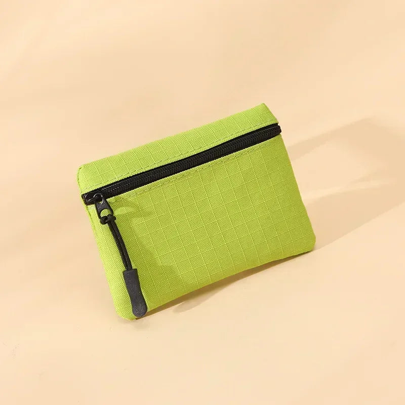 Women Mini Zippers Canvas Coin Purse | Compact Wallet with Keychain