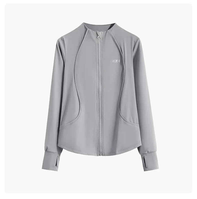 Slim Fit Yoga Long Sleeve Workout Top with Thumb Holes