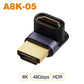 NNBILI HDMI 2.1 Adapter | 48Gbps 8K@60Hz Elbow and Straight Converter