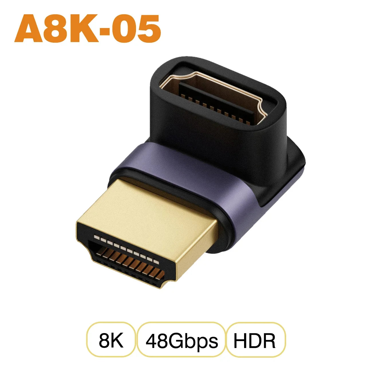 NNBILI HDMI 2.1 Adapter | 48Gbps 8K@60Hz Elbow and Straight Converter
