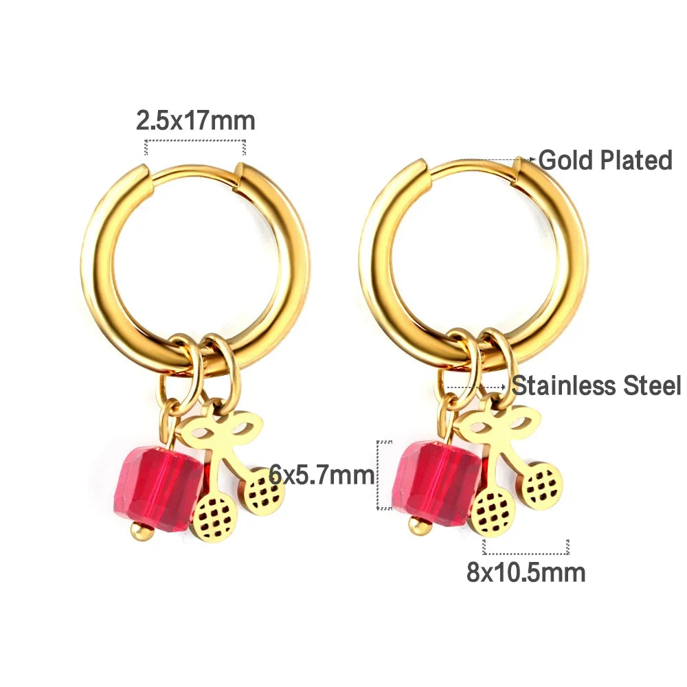 LUXUSTEEL Animal Hoop Earrings | Stainless Steel Drop Earrings for Women