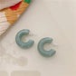 C-Shape Resin Hoop Earrings | Colorful Geometric Acrylic Jewelry for Women