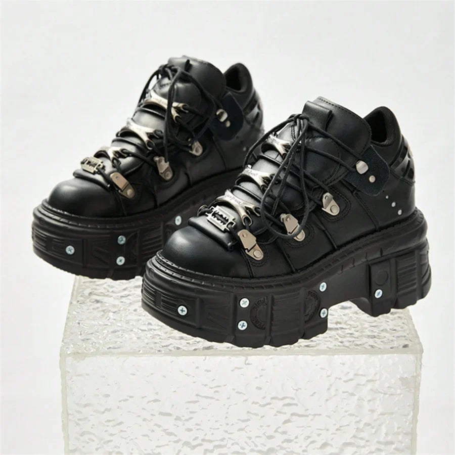 Embrace Your Rebellious Side Gothic Lace-Up Boots