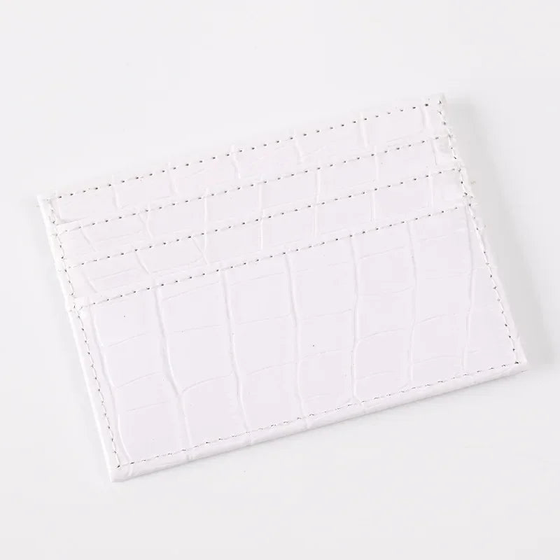 Credit Card Holder for Women Men | Slim Wallet with Crocodile Pattern