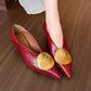 New Designer Pointed Toe Women High Heel Shoes Fashion Gold Metal Shallow Slip on Single Shoes Thin Low Heel Dress Pumps