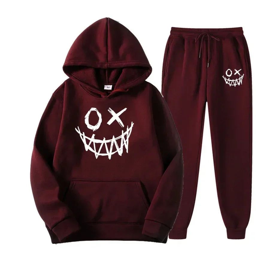 Men's 2-Piece Winter Casual Sweatsuit Fleece Hoodie & Joggers Set
