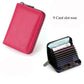 Business Card Holder Wallet | PU Leather Credit Card Case with Zipper Closure