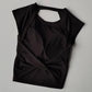 Slim Backless Yoga T-Shirt Vest with Built-In Pads
