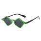 New Fashion Ins Popular Small Polygon Square Sunglasses Women Clear Ocean Lens Shades Men Trending Rivets Sun Glasses UV400