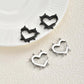 Exaggerated Spike Rivet Heart Stud Earrings | Stainless Steel Goth Punk Jewelry