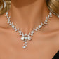 Water Drop Leaf Design Necklace | Light Luxury Fashion Jewelry for Women