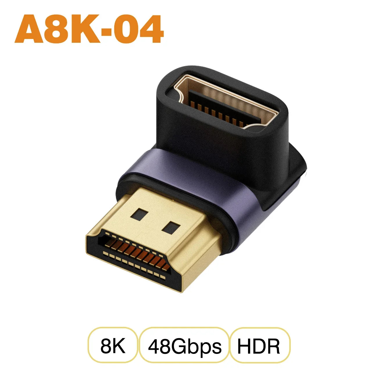 NNBILI HDMI 2.1 Adapter | 48Gbps 8K@60Hz Elbow and Straight Converter