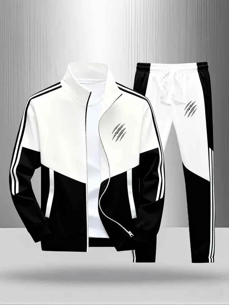 Men's Colorblock Tracksuit 2-Piece Set