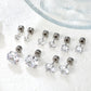 Surgical Steel Cubic Zirconia Stud Earrings | Unisex Screw-Back Earrings