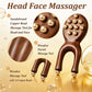 Sandalwood Copper Bead 10 Tooth Scalp Massage Comb and Acupressure Face Massager for Jaw Tension Relief Facial & Neck Relaxation