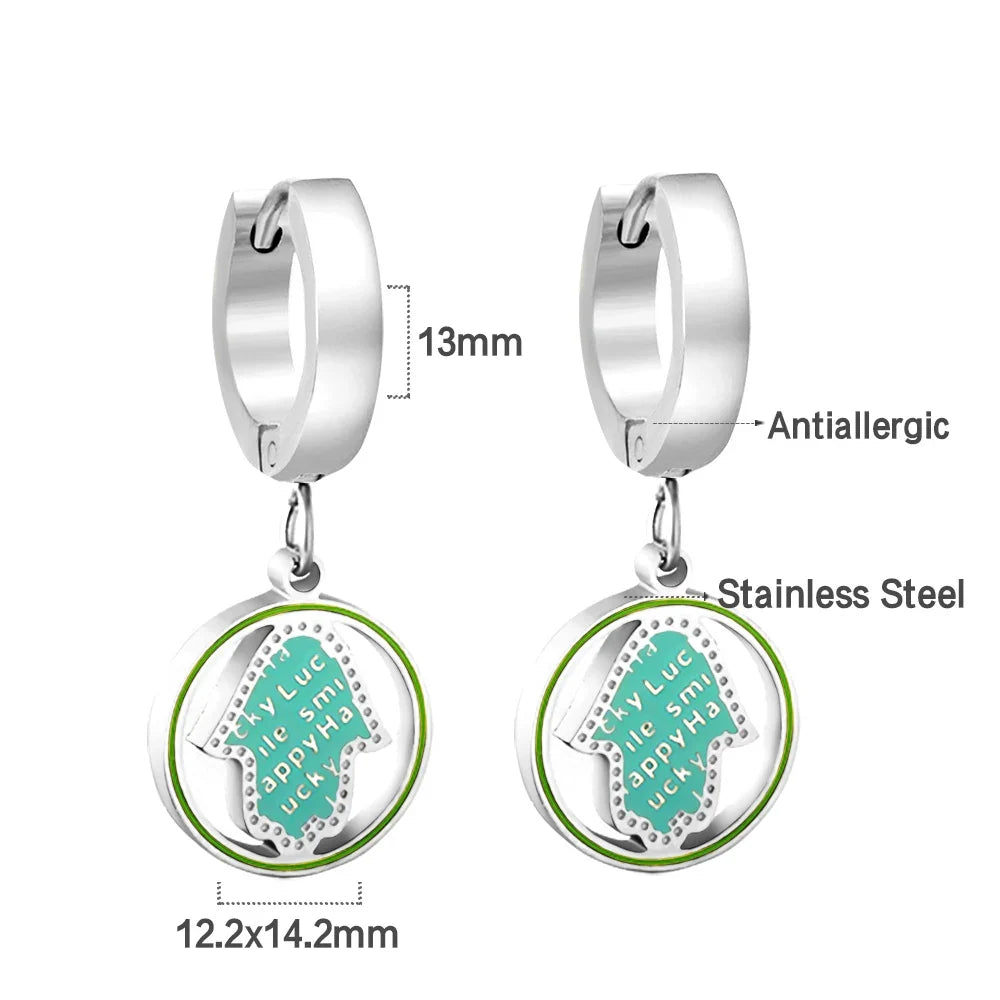 LUXUSTEEL Animal Hoop Earrings | Stainless Steel Drop Earrings for Women