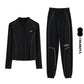 Women's 2-Piece Zipper Gym Set: High Waist Tracksuit & Jacket
