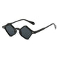 New Fashion Ins Popular Small Polygon Square Sunglasses Women Clear Ocean Lens Shades Men Trending Rivets Sun Glasses UV400