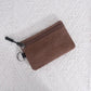 Canvas Mini Coin Wallet | Solid Color Zipper Key Bag