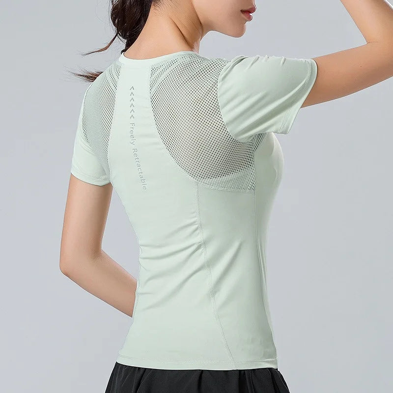 Reflective Quick Dry Yoga T Shirt for Women