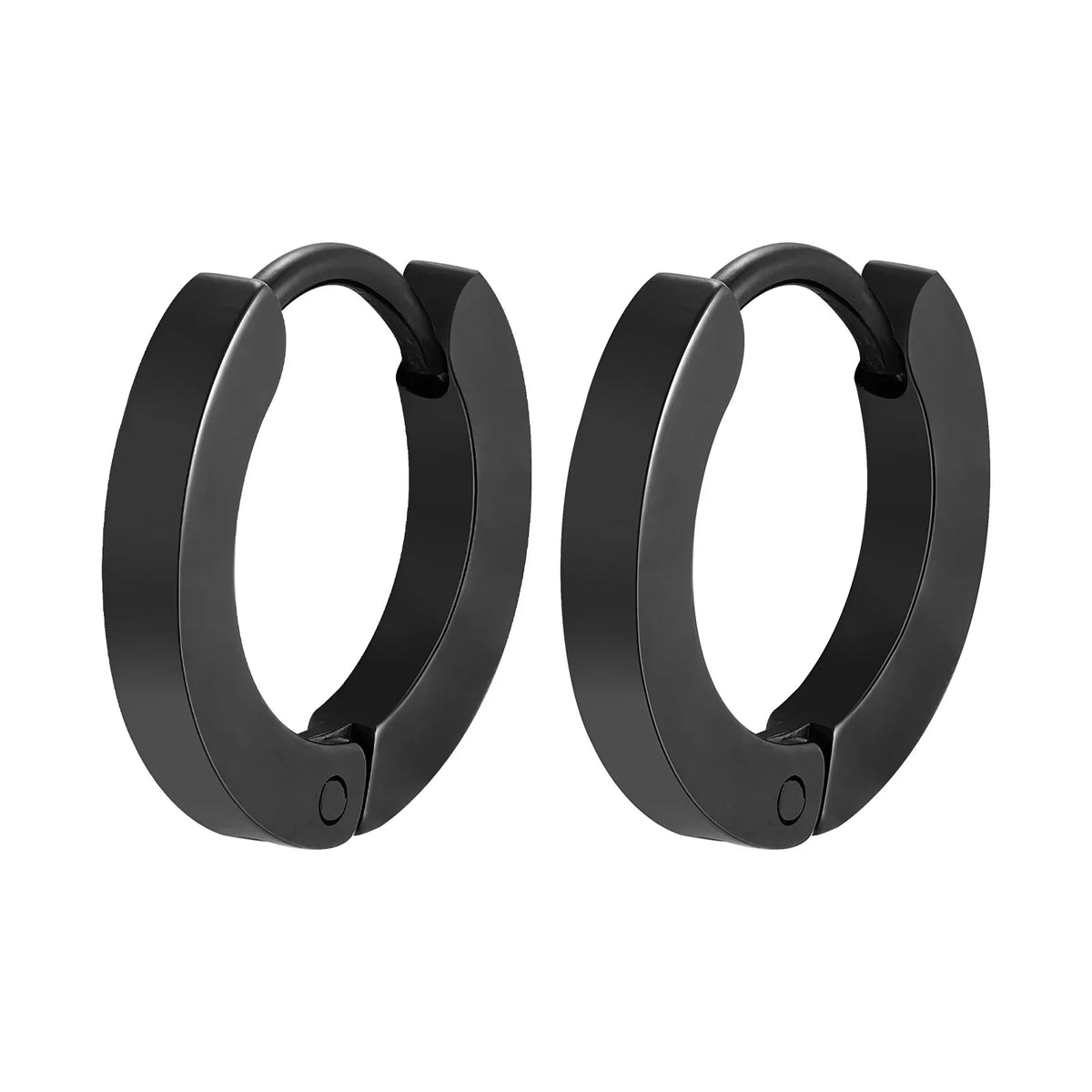 Vnox Small Hoop Huggie Earrings | Glossy Stainless Steel Minimalist Earrings for Women and Men