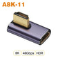 NNBILI HDMI 2.1 Adapter | 48Gbps 8K@60Hz Elbow and Straight Converter