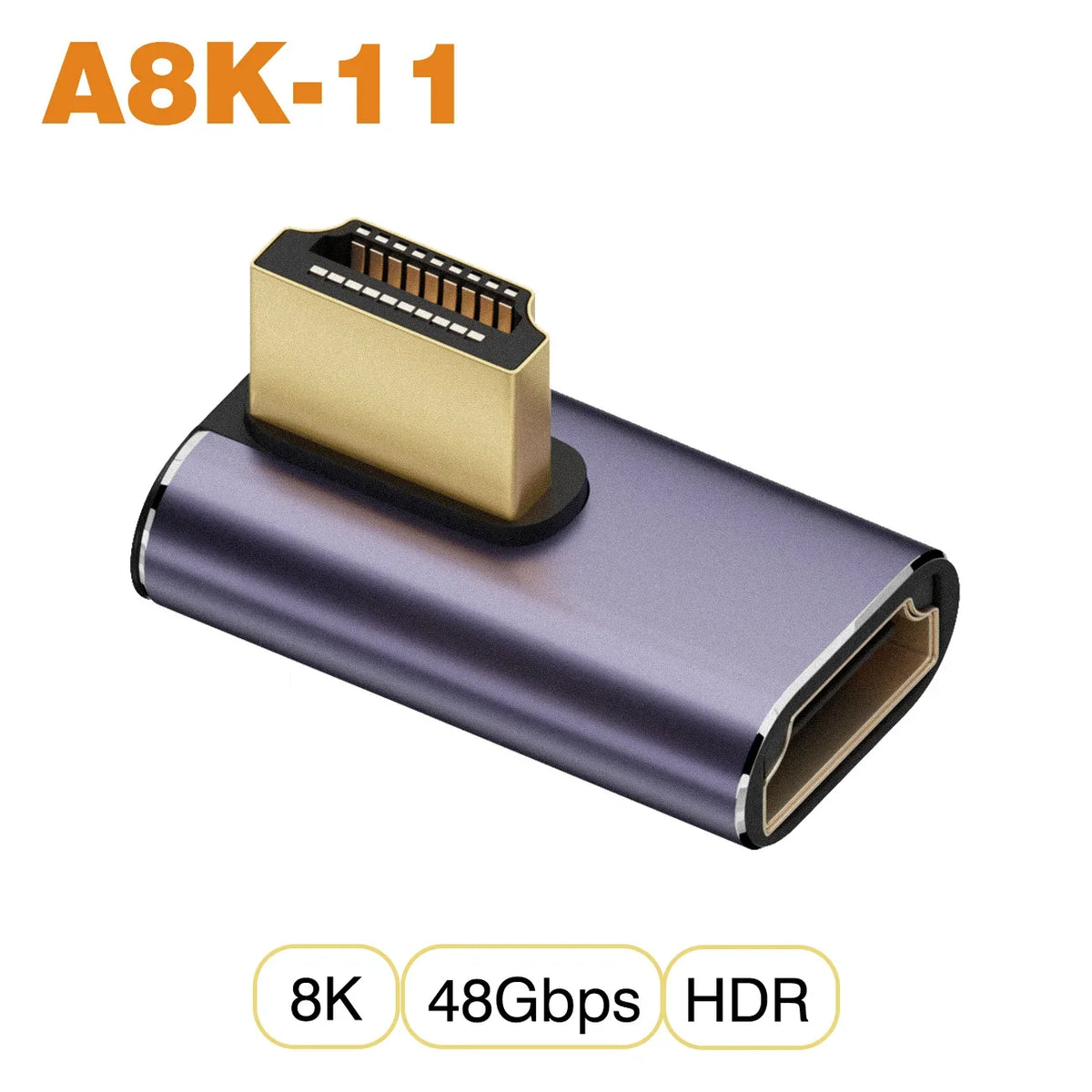NNBILI HDMI 2.1 Adapter | 48Gbps 8K@60Hz Elbow and Straight Converter