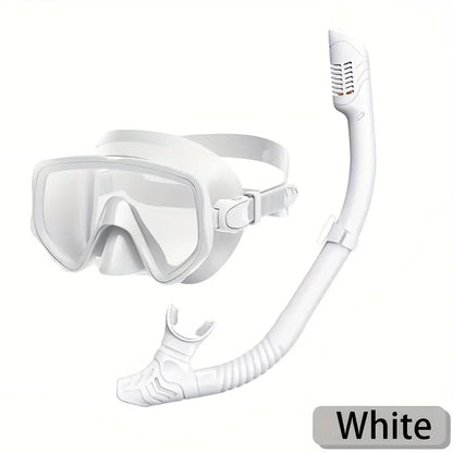 Scuba Diving Mask Snorkel Set For Adults Tempered Glass Professional Panoramic Snorkeling Gear Swimming Training Snorkel Kit