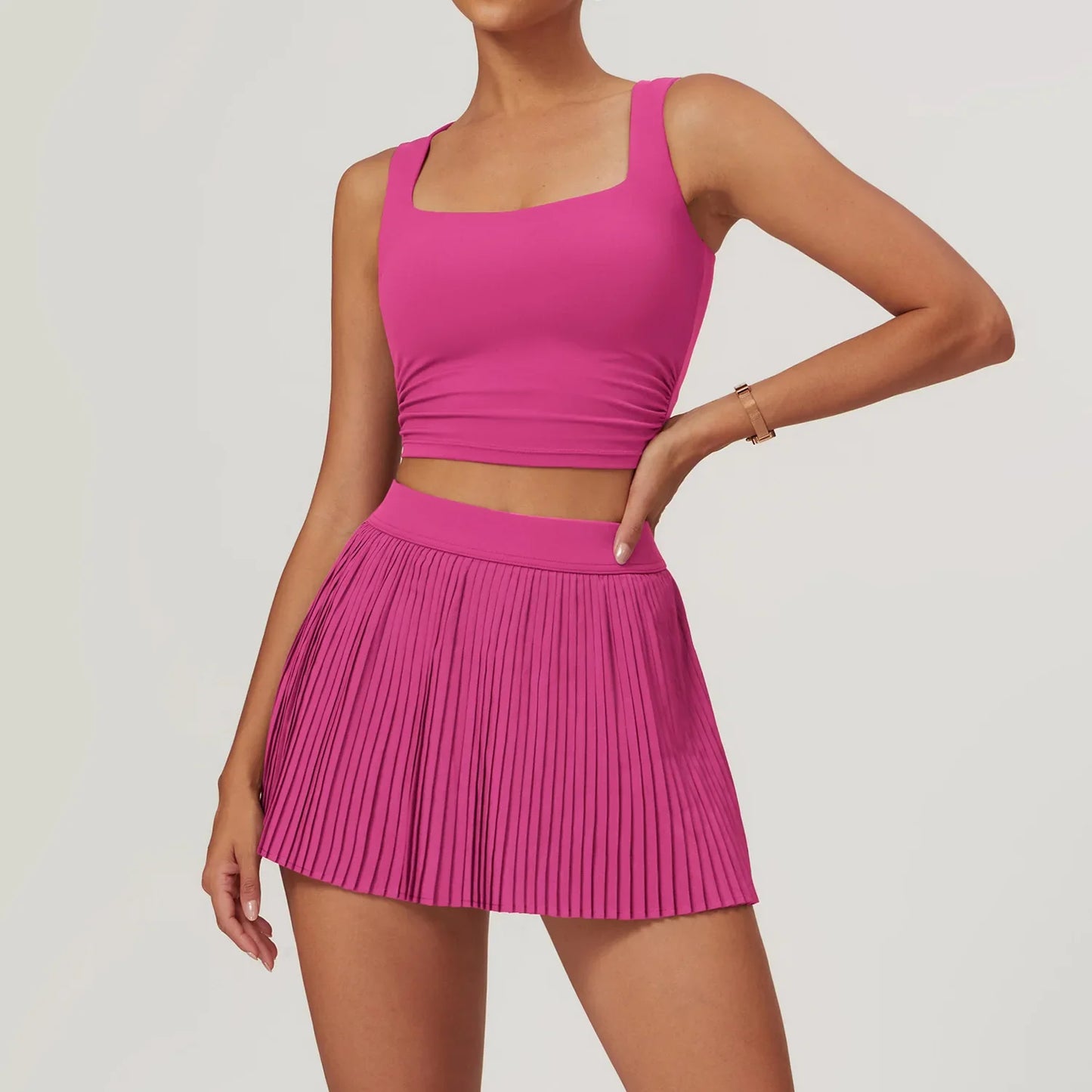 Women's 2 Piece Yoga Set Sports Bra & Short Skirt