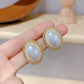 Gold Tone Irregular Pearl Stud Earrings | Retro Fashion Jewelry for Women