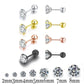 Stainless Steel Titanium Tragus Stud Earrings | 4 Prong Zircon Crystal Cartilage Jewelry