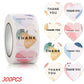 Heart Thank You Stickers | Floral Decorative Sealing Stickers for Wedding Gift Packaging and Small Business Supplies