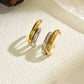 Gold Silver Irregular C-Shape Stud Earrings | Stainless Steel Bicolor Geometric Jewelry