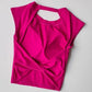 Slim Backless Yoga T-Shirt Vest with Built-In Pads