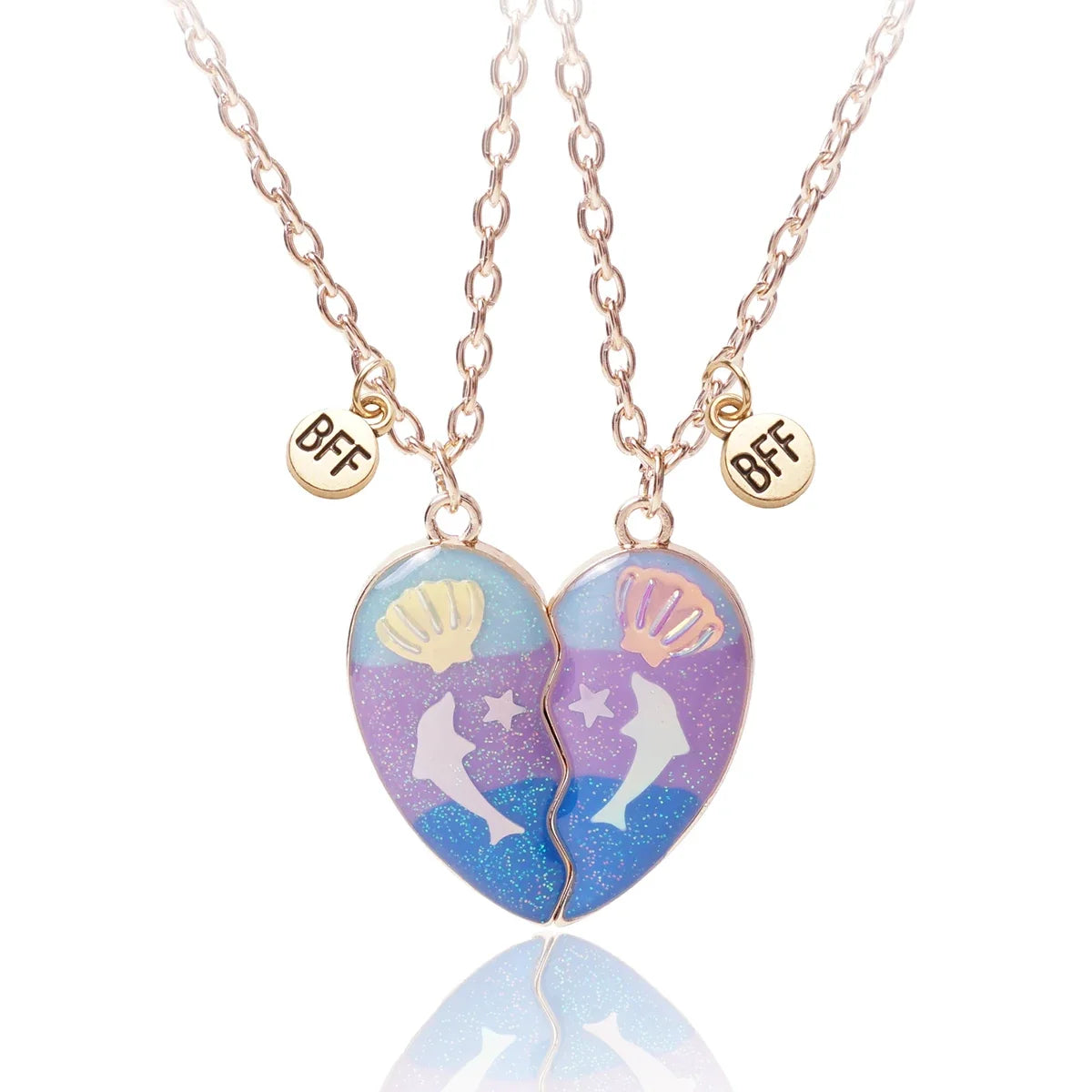 3 Pcs/set Best Friends Pendant Necklace For Woman Magnetic Adjustable Rainbow Daisy Lover Broken Heart Chain BFF Jewelry Gifts