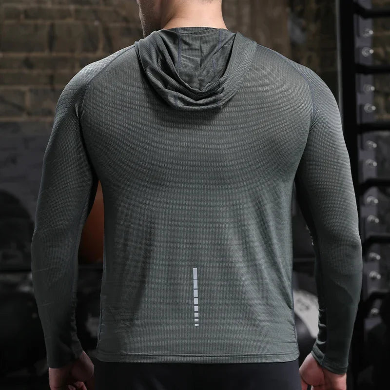 Men's Quick Dry Outdoor Sports Hoodies Activewear Running Tops