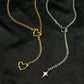 Heart O-ring Long Chain | Stainless Steel Punk Rock Y-Necklace for Men and Women