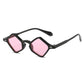 New Fashion Ins Popular Small Polygon Square Sunglasses Women Clear Ocean Lens Shades Men Trending Rivets Sun Glasses UV400