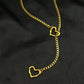Heart O-ring Long Chain | Stainless Steel Punk Rock Y-Necklace for Men and Women