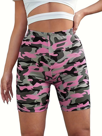 Women's High-Waist Camo Yoga & Cycling Shorts