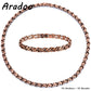 ARADOO Premium Copper Bracelet Necklace for Women Men Jewelry Set Gifts
