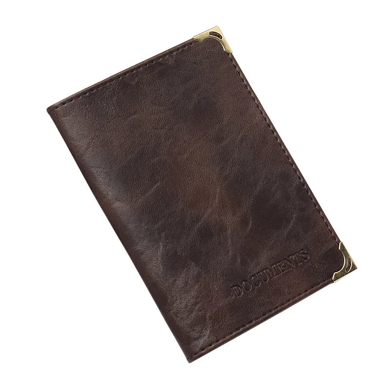 Vintage PU Leather Passport Holder Wallet | Unisex Travel Document Organizer