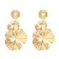 Gold Leaf Drop Earrings | Long Geometric Statement Jewelry for Women
