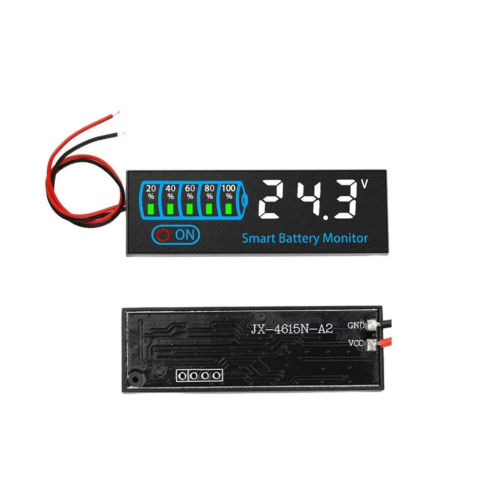 LED Voltage and Battery Capacity Display Board | DC 7-55V Universal Smart Battery Charge Indicator with Low Voltage Alarm