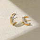 Gold Silver Irregular C-Shape Stud Earrings | Stainless Steel Bicolor Geometric Jewelry